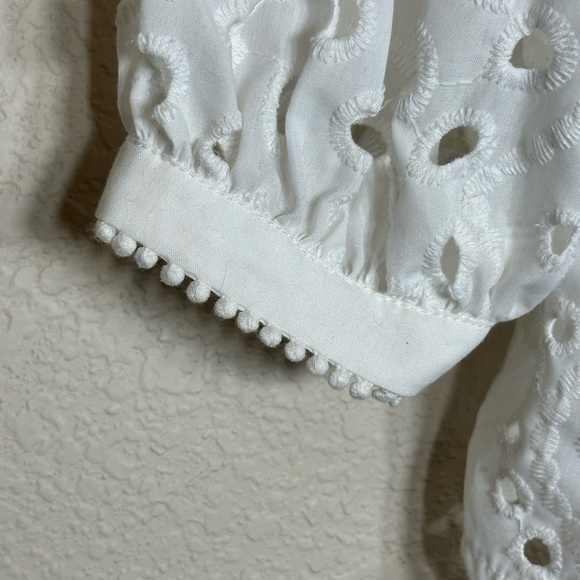 Boho Elegant Classic White Sheer Eyelet Top from SHEIN S Feminine Oversized - Picture 6 of 7